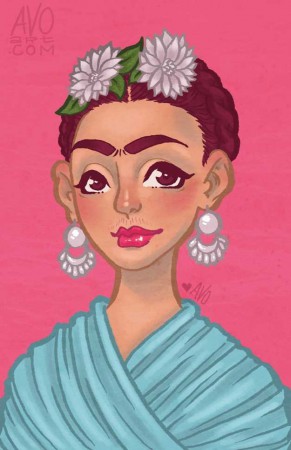 Frida por la ilustradora y amante de cosas lindas residenciada en San Francisco: Tatyana Vogt.