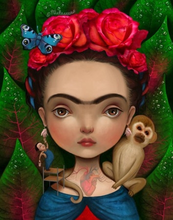 La pequeñita y genial Frida de la artista y escritora nacida en Malta y residenciada en Berlín, Alemania: Lisa Falzon.