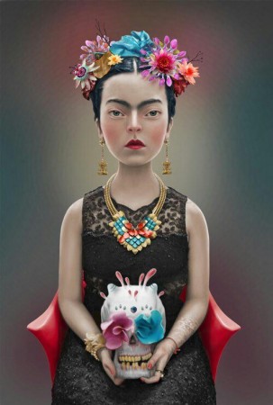 Frida por el ilustrador colombiano: Felipe Bedoya.